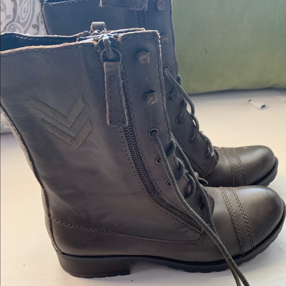 Leather boots